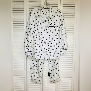 kate spade White and Black Polka Dot Pajama Set